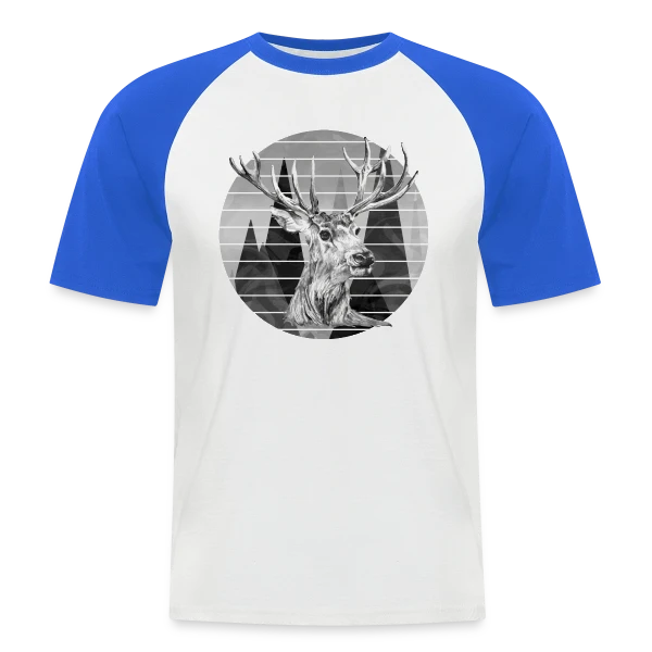 Cerf Majestueux sur T-shirt baseball manches courtes Homme