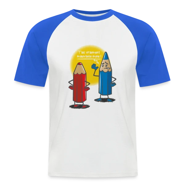 Humour: Mauvaise Mine sur T-shirt baseball manches courtes Homme