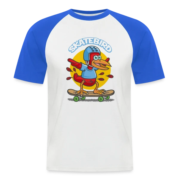 Skatebird : L'oiseau skater sur T-shirt baseball manches courtes Homme