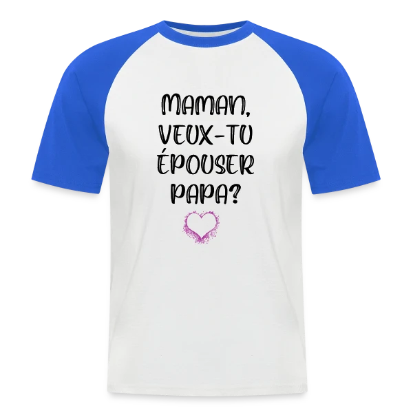 Demande en Mariage Enfant sur T-shirt baseball manches courtes Homme