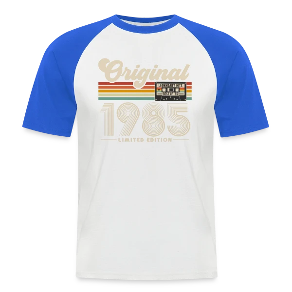 Année Originale 1985 Rétro sur T-shirt baseball manches courtes Homme