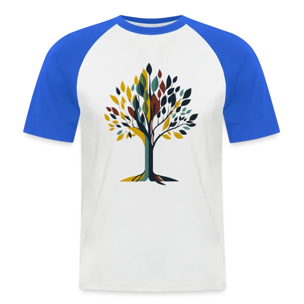 Arbre Style Mid-Century Modern sur T-shirt baseball manches courtes Homme
