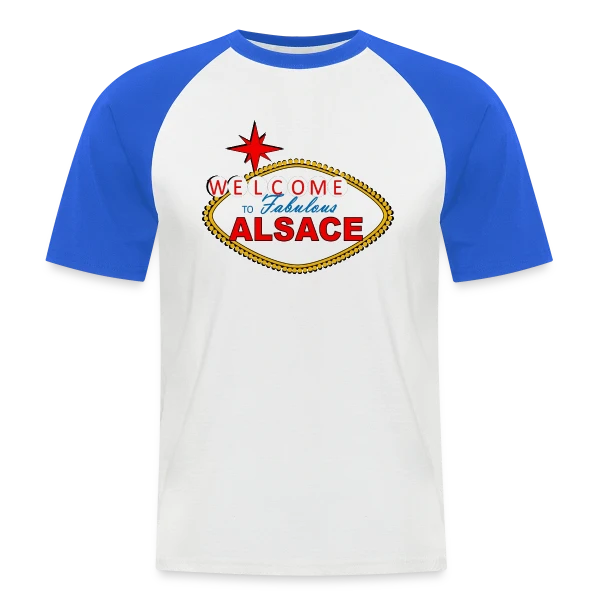 Humour Welcome to Alsace Elsass sur T-shirt baseball manches courtes Homme