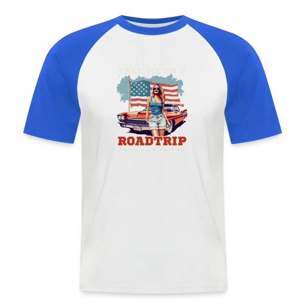 Roadtrip Américain Rétro sur T-shirt baseball manches courtes Homme