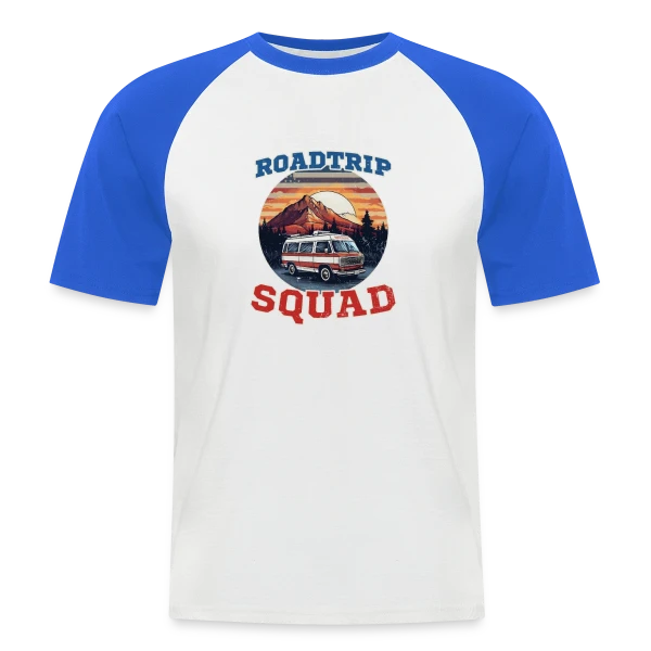 Équipe Road Trip Américain Van sur T-shirt baseball manches courtes Homme