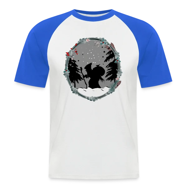 Père Fouettard en Silhouette - Style Noël Ancien sur T-shirt baseball manches courtes Homme
