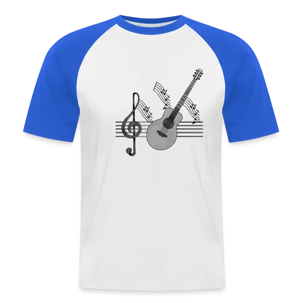 Guitare Passion sur T-shirt baseball manches courtes Homme