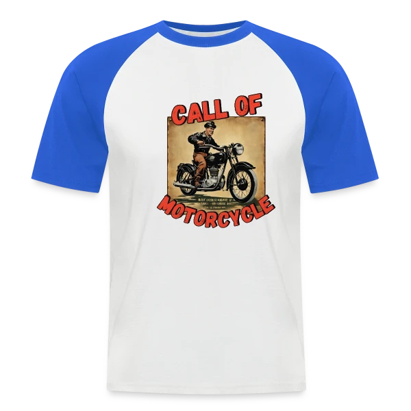 Appel de la Moto Rétro sur T-shirt baseball manches courtes Homme
