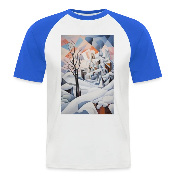 Paysage Hivernal Géométrique sur T-shirt baseball manches courtes Homme