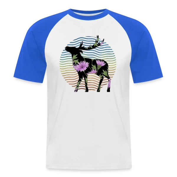 Cerf Majestueux sur T-shirt baseball manches courtes Homme