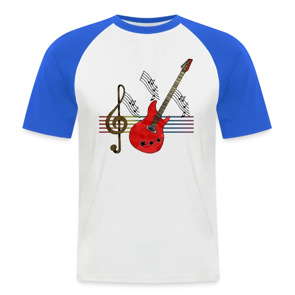 Guitare Addict sur T-shirt baseball manches courtes Homme