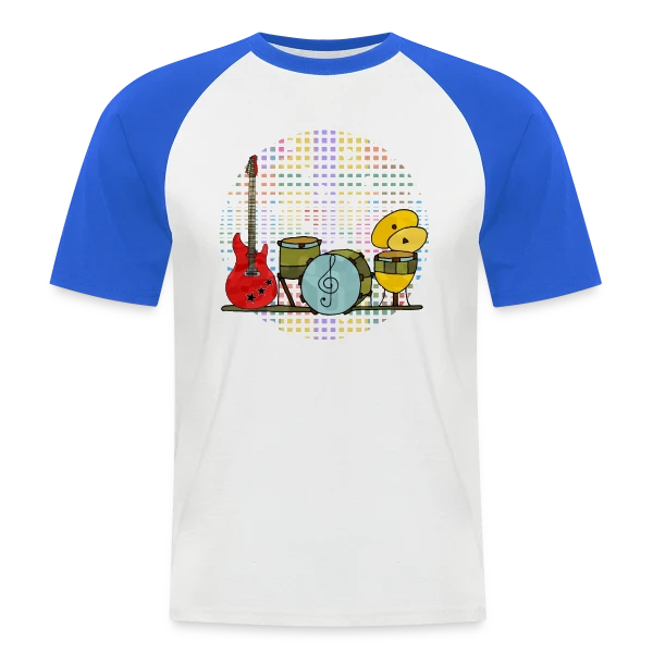 Mélodies d'Instruments sur T-shirt baseball manches courtes Homme