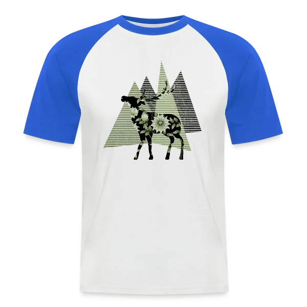 Cerf Majestueux sur T-shirt baseball manches courtes Homme