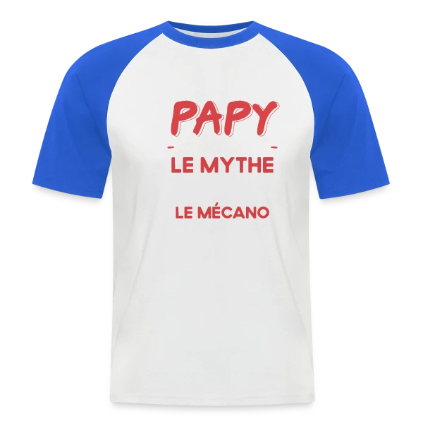 Papy Mécanicien de Légende - Humour Cadeau Passion Moteur sur T-shirt baseball manches courtes Homme