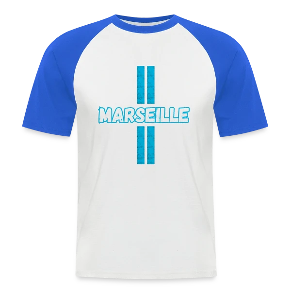 Marseille Supporter Stylisé sur T-shirt baseball manches courtes Homme