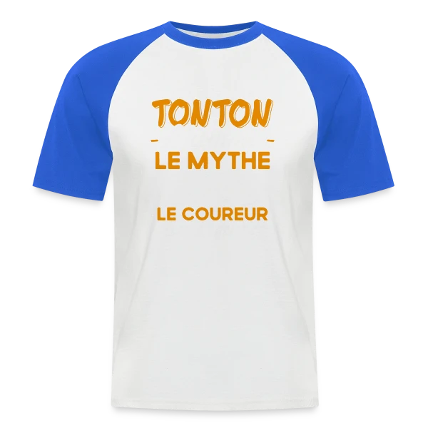 Tonton Le Coureur de Légende - Cadeau Running Humour sur T-shirt baseball manches courtes Homme