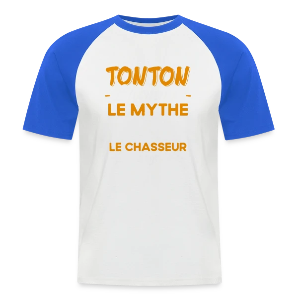 Tonton Le Chasseur de Légende - Cadeau Humour sur T-shirt baseball manches courtes Homme