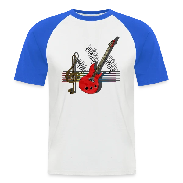 Passion Guitare sur T-shirt baseball manches courtes Homme