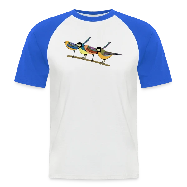 Quatre Oiseaux Colorés sur T-shirt baseball manches courtes Homme