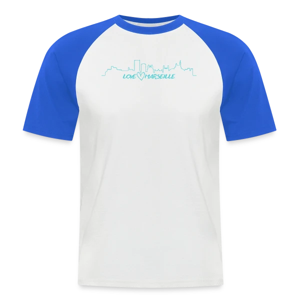Skyline Marseille Amour sur T-shirt baseball manches courtes Homme