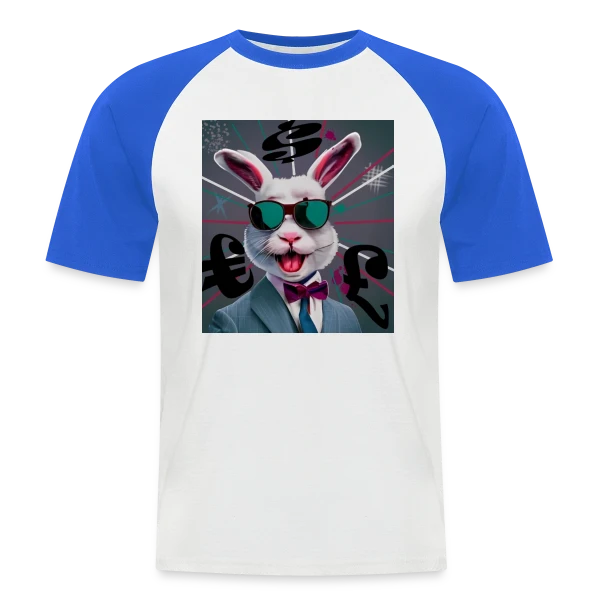 Lapin Business Man sur T-shirt baseball manches courtes Homme