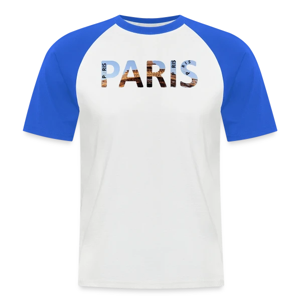 Paris Tour Eiffel sur T-shirt baseball manches courtes Homme