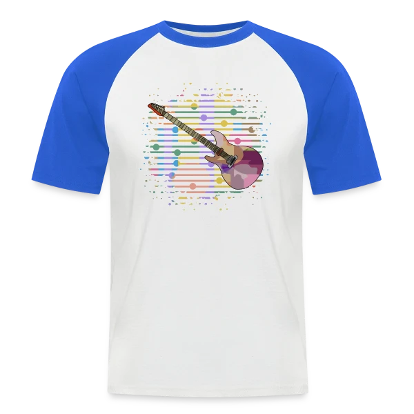 Guitare Passion sur T-shirt baseball manches courtes Homme