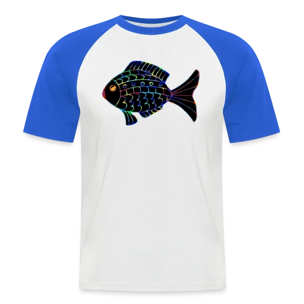 Passion Pêcheur - Motif Poisson sur T-shirt baseball manches courtes Homme