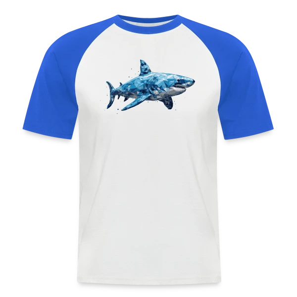 Grand Requin Blanc sur T-shirt baseball manches courtes Homme