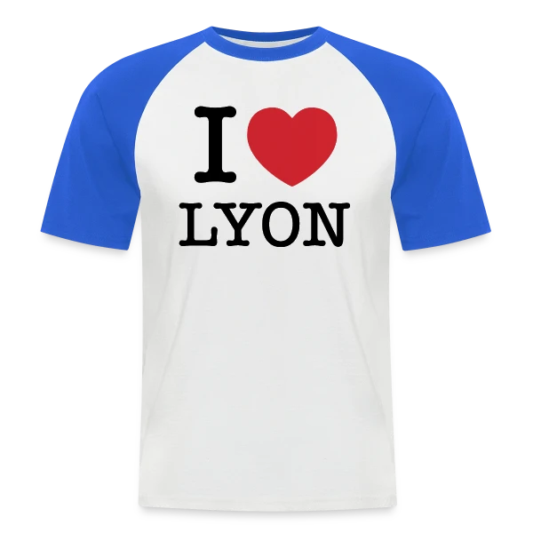 J'aime Lyon Classique sur T-shirt baseball manches courtes Homme