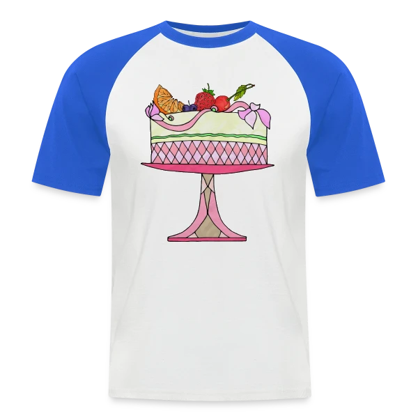 Gâteau d'Anniversaire Célébration sur T-shirt baseball manches courtes Homme