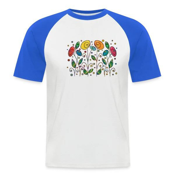 Fleurs Éclatantes sur T-shirt baseball manches courtes Homme