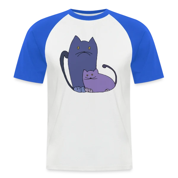Amour Félin sur T-shirt baseball manches courtes Homme