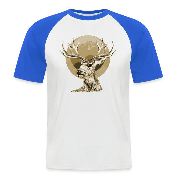 Cerf Majestueux sur T-shirt baseball manches courtes Homme