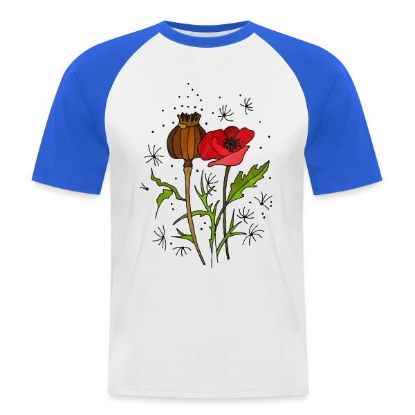 Éclat Floral sur T-shirt baseball manches courtes Homme
