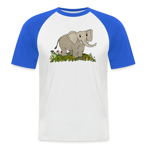 L'Éléphant Majestueux sur T-shirt baseball manches courtes Homme