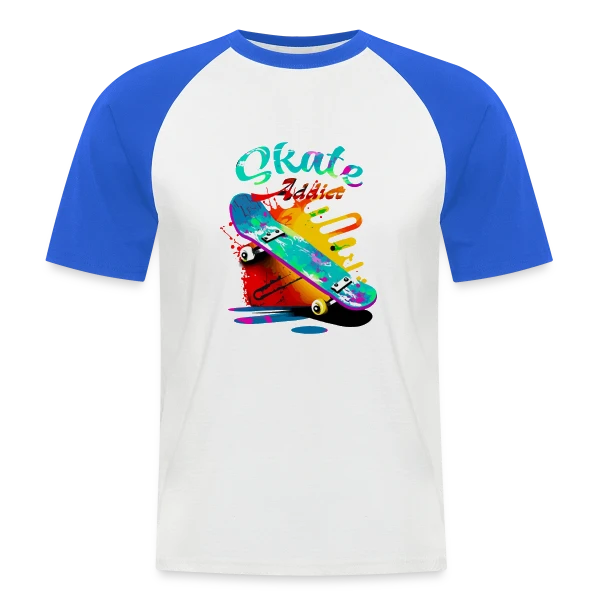 Skate Addict : Amoureux de la Planche sur T-shirt baseball manches courtes Homme