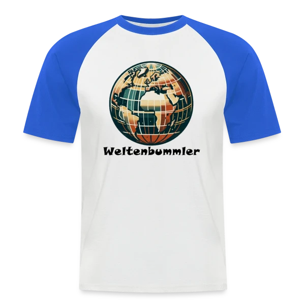 Globe Vintage Explorateur sur T-shirt baseball manches courtes Homme