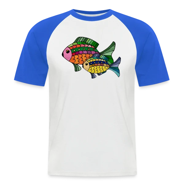 Passion Pêcheur sur T-shirt baseball manches courtes Homme