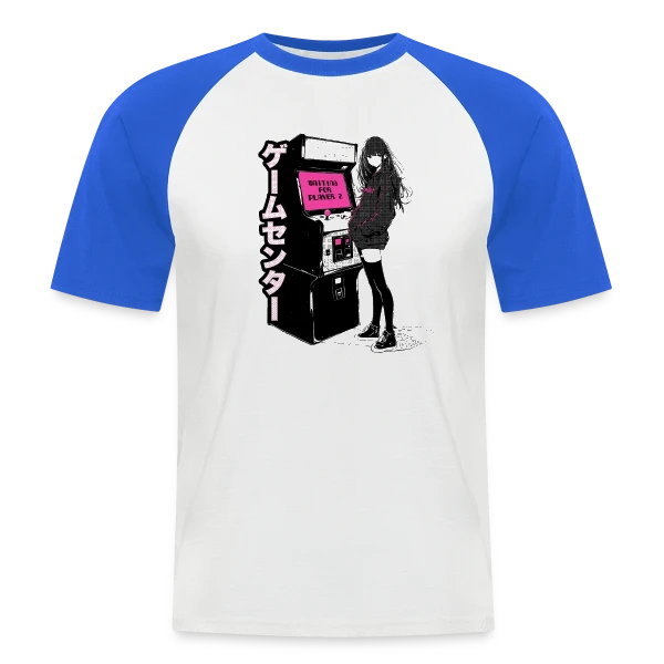 Fille Anime Gaming - En Attente du Joueur 2 sur T-shirt baseball manches courtes Homme