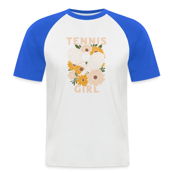 Tennis : Joueuse et Passionnée sur T-shirt baseball manches courtes Homme