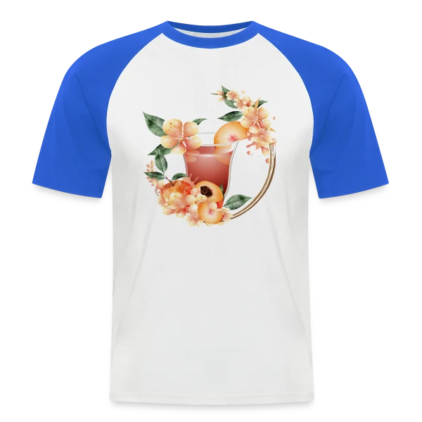 Cocktail Pêche en Fleurs: Douceur Estivale sur T-shirt baseball manches courtes Homme