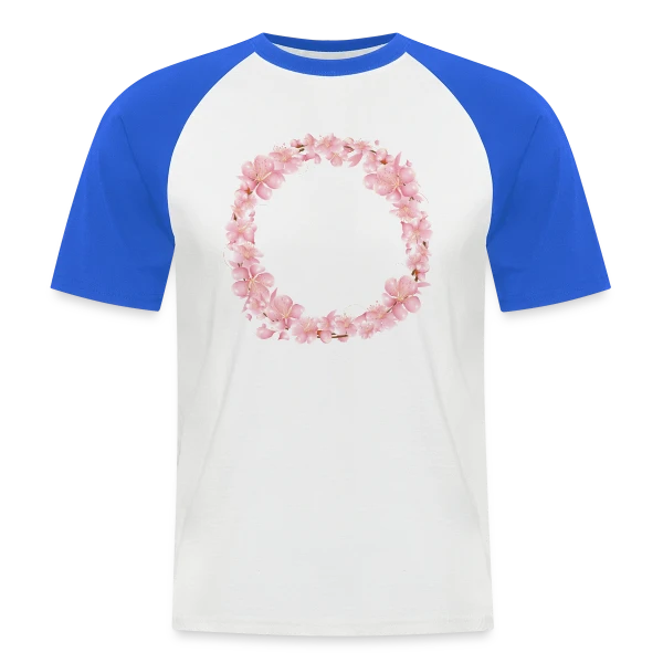 Couronne Florale Rosée : L'Éclat du Printemps sur T-shirt baseball manches courtes Homme