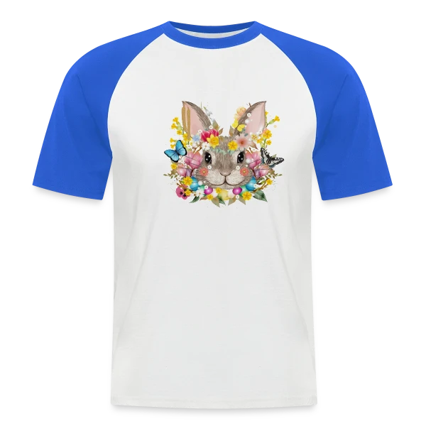 Lapin de Pâques Enchanté sur T-shirt baseball manches courtes Homme