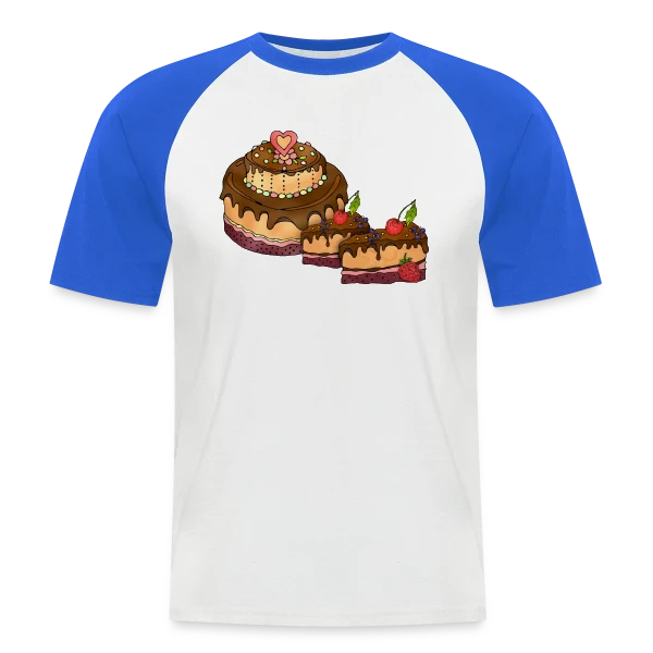 Gâteau Festif sur T-shirt baseball manches courtes Homme
