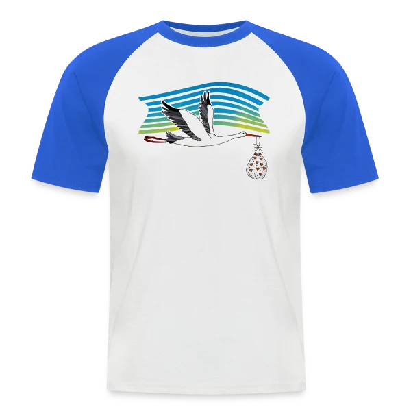 Cigogne Majestueuse sur T-shirt baseball manches courtes Homme