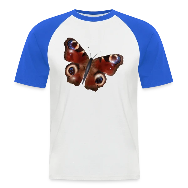 Élégance du Papillon Paon sur T-shirt baseball manches courtes Homme