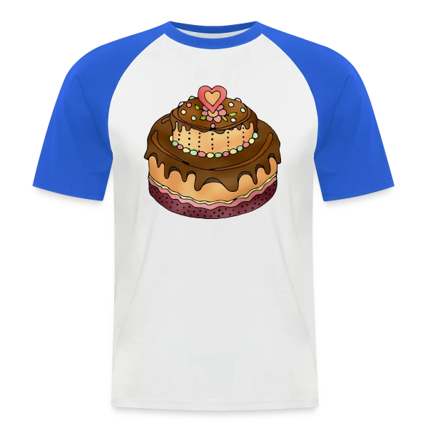 Gâteau Festif sur T-shirt baseball manches courtes Homme