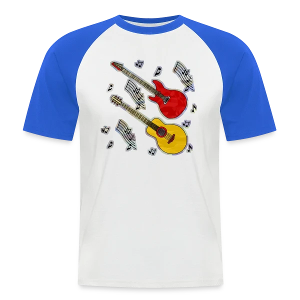Mélodie Guitare Vintage sur T-shirt baseball manches courtes Homme