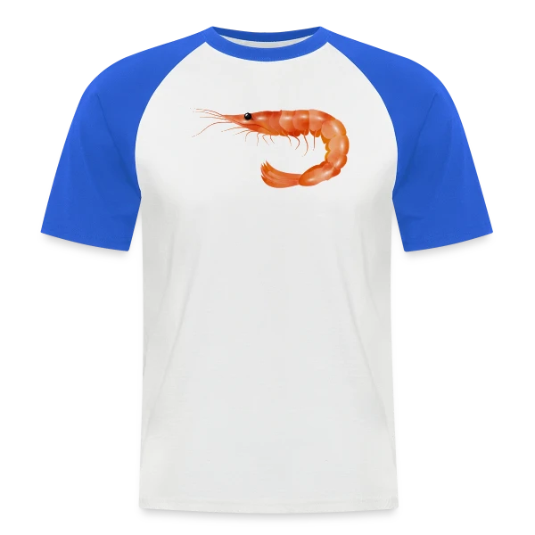 Crevette Rose Scampi Style Croquis sur T-shirt baseball manches courtes Homme